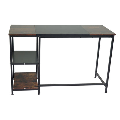 Computer Desk With Storage Shelf, Rustic Brown