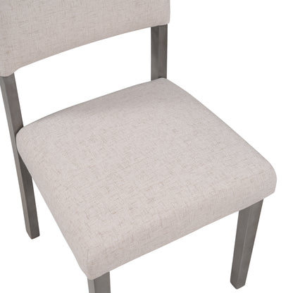 TOPMAX Mid-Century Wood 4 Upholstered Dining Chairs for Small Places, Beige