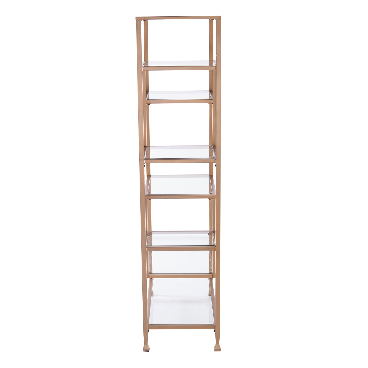 Jaymes Metal/Glass Asymmetrical Étagère/Bookcase - Gold