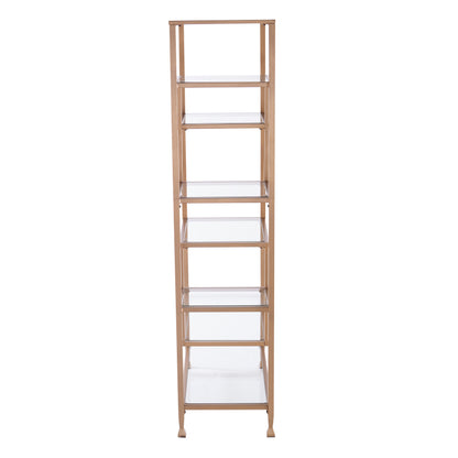 Jaymes Metal/Glass Asymmetrical Étagère/Bookcase - Gold