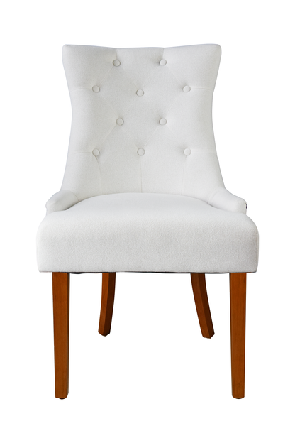 LYHome Mordern Fabric Dining Chairs, 2-Pcs Set, Iceam cream white