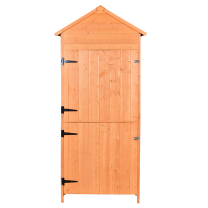 Outdoor Storage Shed - Wood Garden Storage Cabinet - Waterproof Tool Storage Cabinet with Lockable Doors for Garden, Patio, Backyard, Backyard, Patio, Lawn, Meadow, Farmland