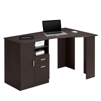 Techni Mobili Classic Office Desk with Storage, Espresso