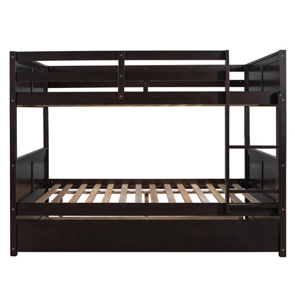 Full Over Full Bunk Bed with Twin Size Trundle, Espresso (old sku: LP000150AAP )