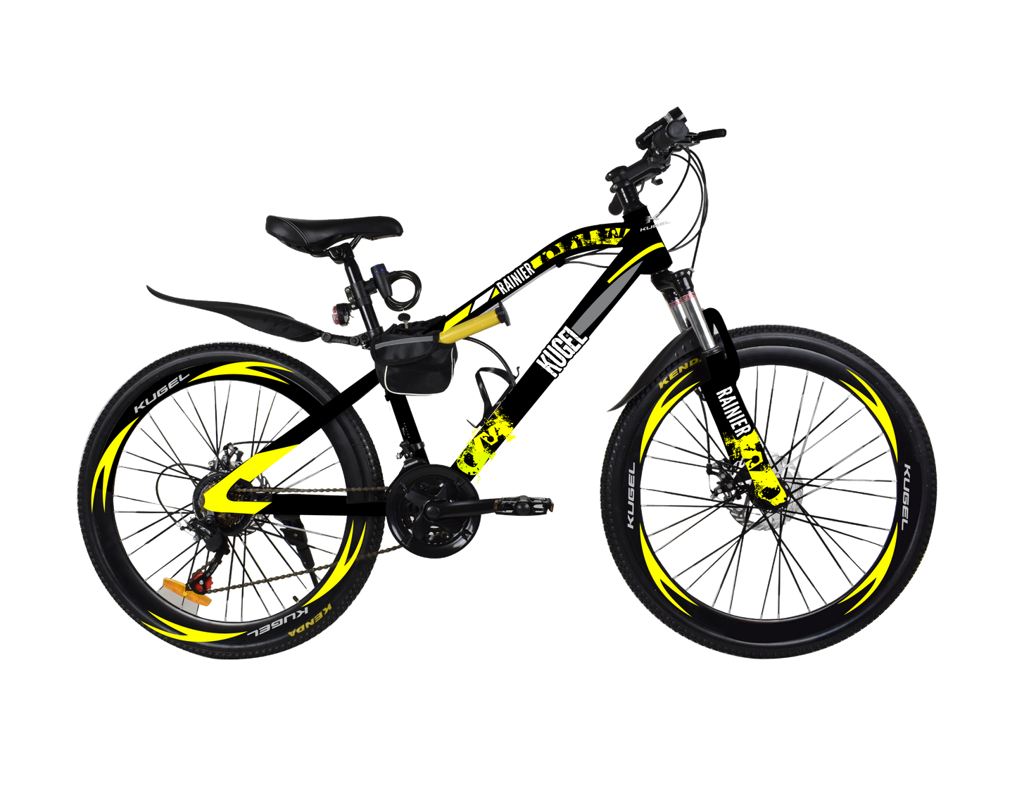 Kids Mountain Bike 20 Inch Steel Kugel Rainier Black/Yellow