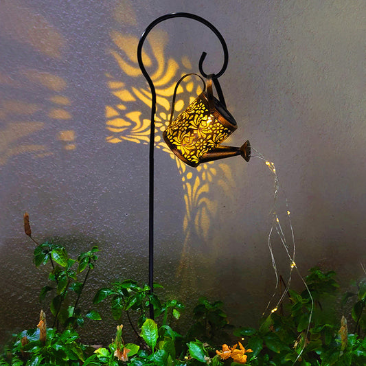 Outdoor Solar Garden Decoration Kettle Light 2 Pack,Warm White 3000K LED Lights, water-proof, Peony Flower