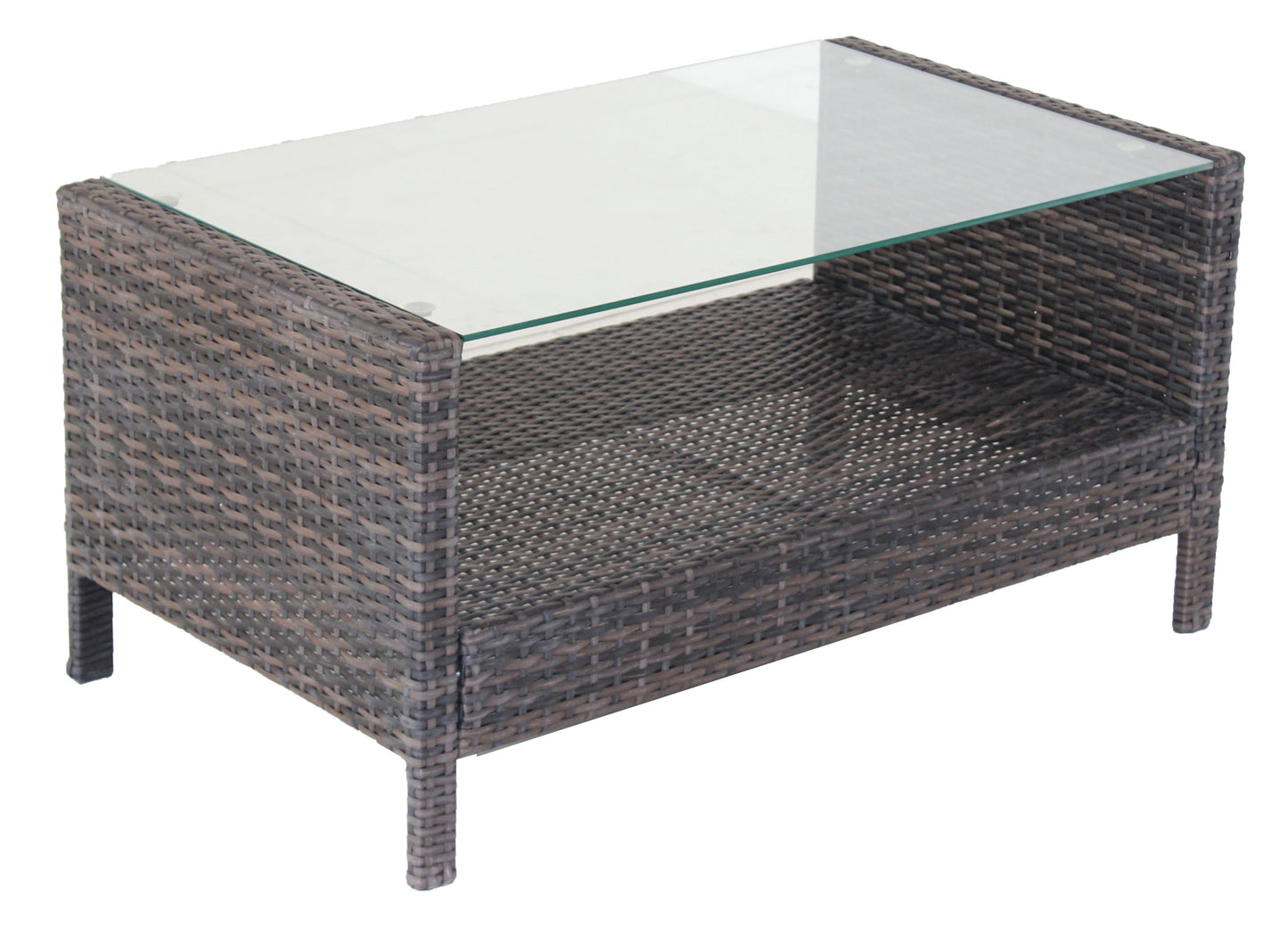 Outdoor patio Furniture  Coffee Table with clear tempered glass