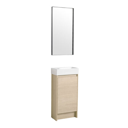 Bathroom Vanity With Single Sink,16 Inch For Small Bathroom,