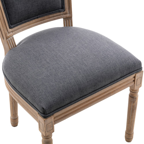 HengMing Upholstered Fabrice French Dining Chair,Set of 2,Dark Gray