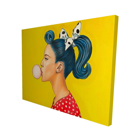 Retro woman with beautiful ponytail - 16x20 Print on canvas