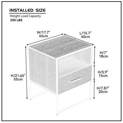 Update Modern Nightstand with 1Drawers, Suitable for Bedroom/Living Room/Side Table (Gold and Black )