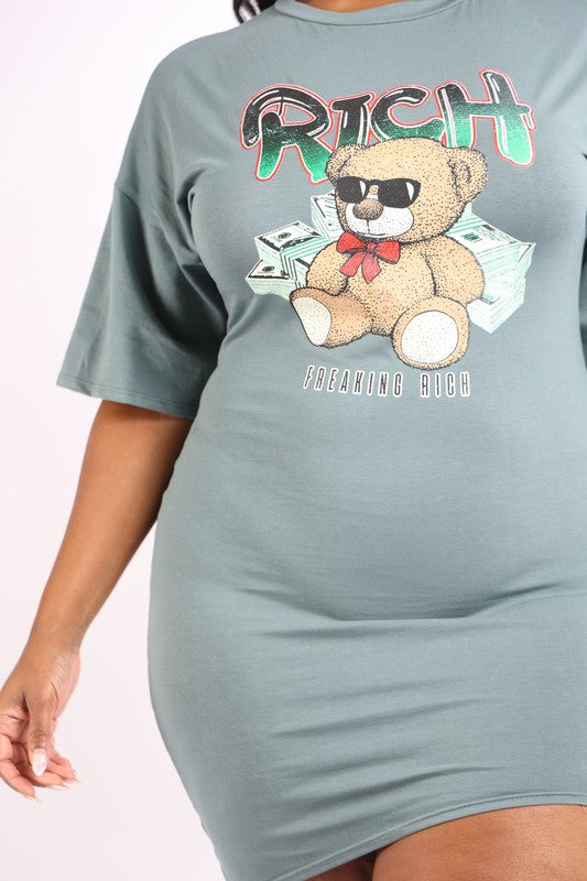 Rich bear printed t shirt dress