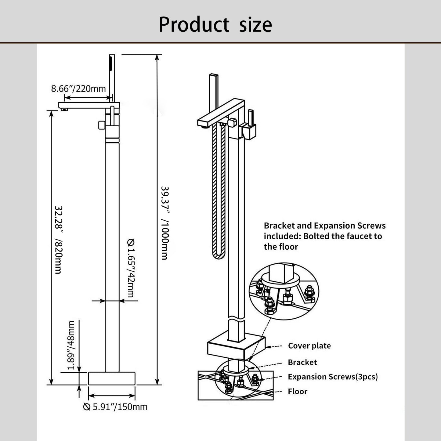 Landing Faucet Silver Metal Brass