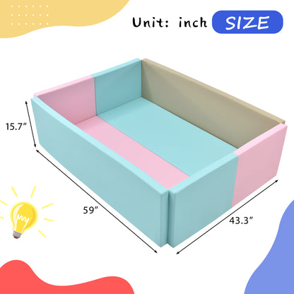 Soft Foam Ball Pit for Toddlers Crawling, 59 x 43 inch Indoor Toy Kids Ball Pool Playpen, Foldable & Portable Easy Clean Babies Soft Ball Pool, Balls NOT Included