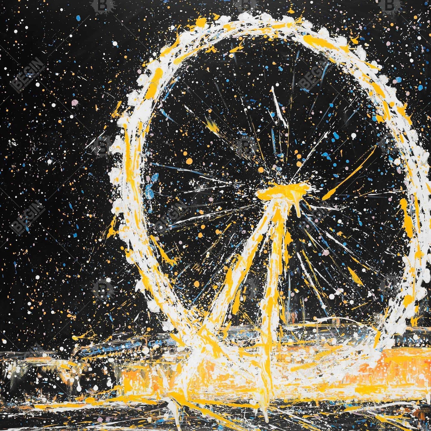 Abstract london eye - 32x32 Print on canvas