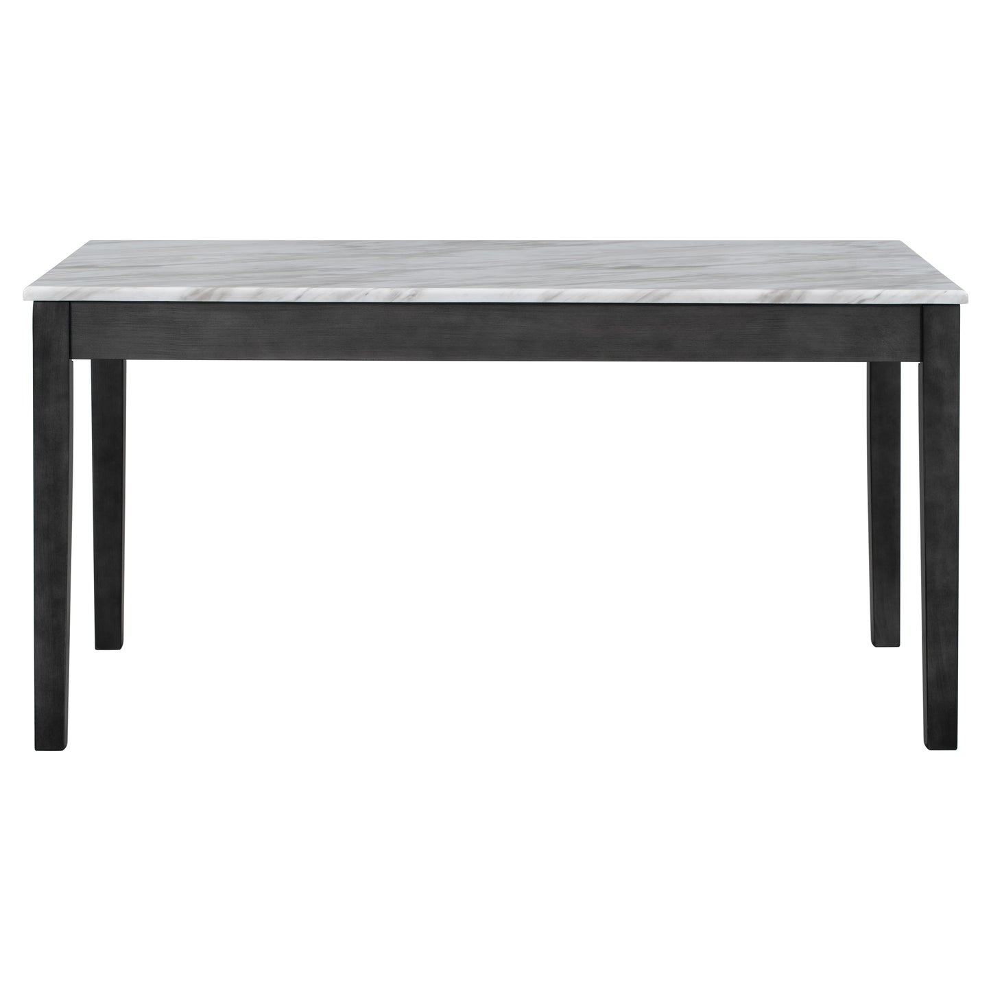 7-piece Dining Table with 2 drawers, table :59.7”x34.5”x30”, chair: 20.5”x26.3”x38.5”,Black