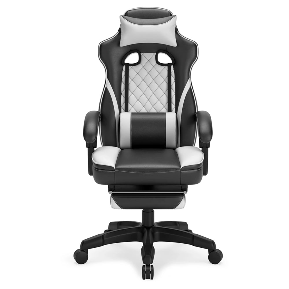 Ashley Lynxtyn White Black Contemporary Home Office Swivel Desk Chair H400-07A