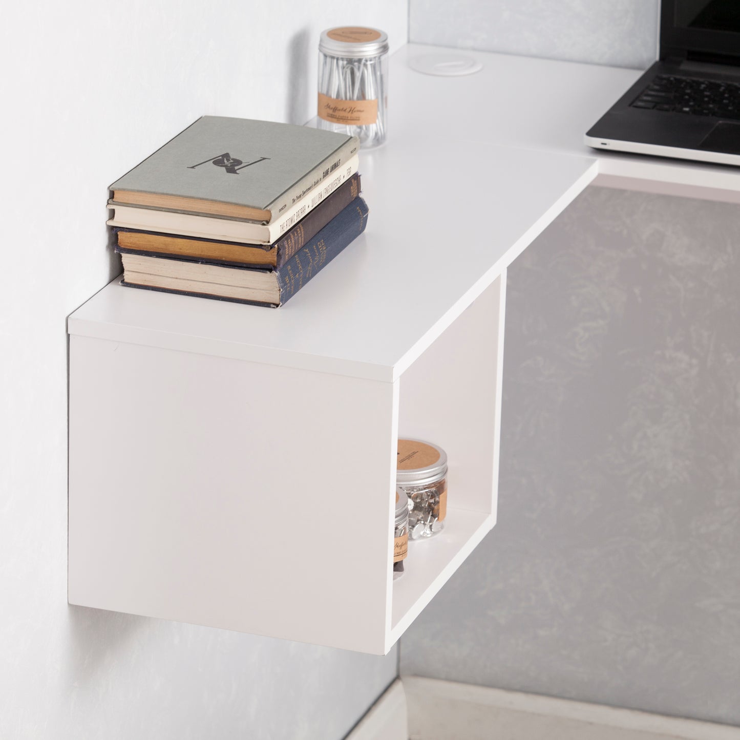 Fynn Wall Mount Corner Desk - White