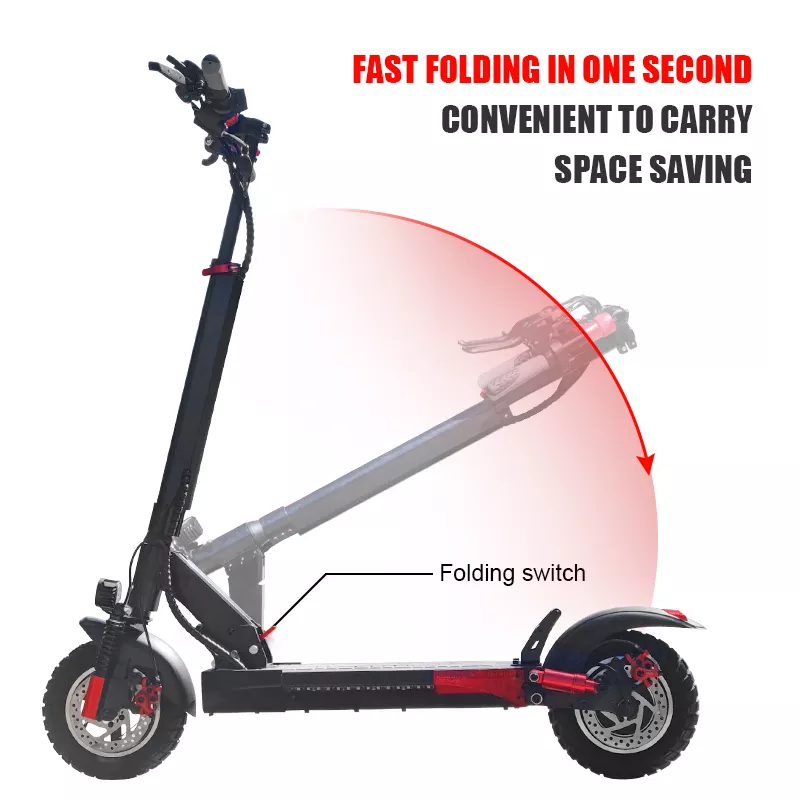 500W 10 inch off-road foldable electric scooter for adult with APPS Max load 330lb