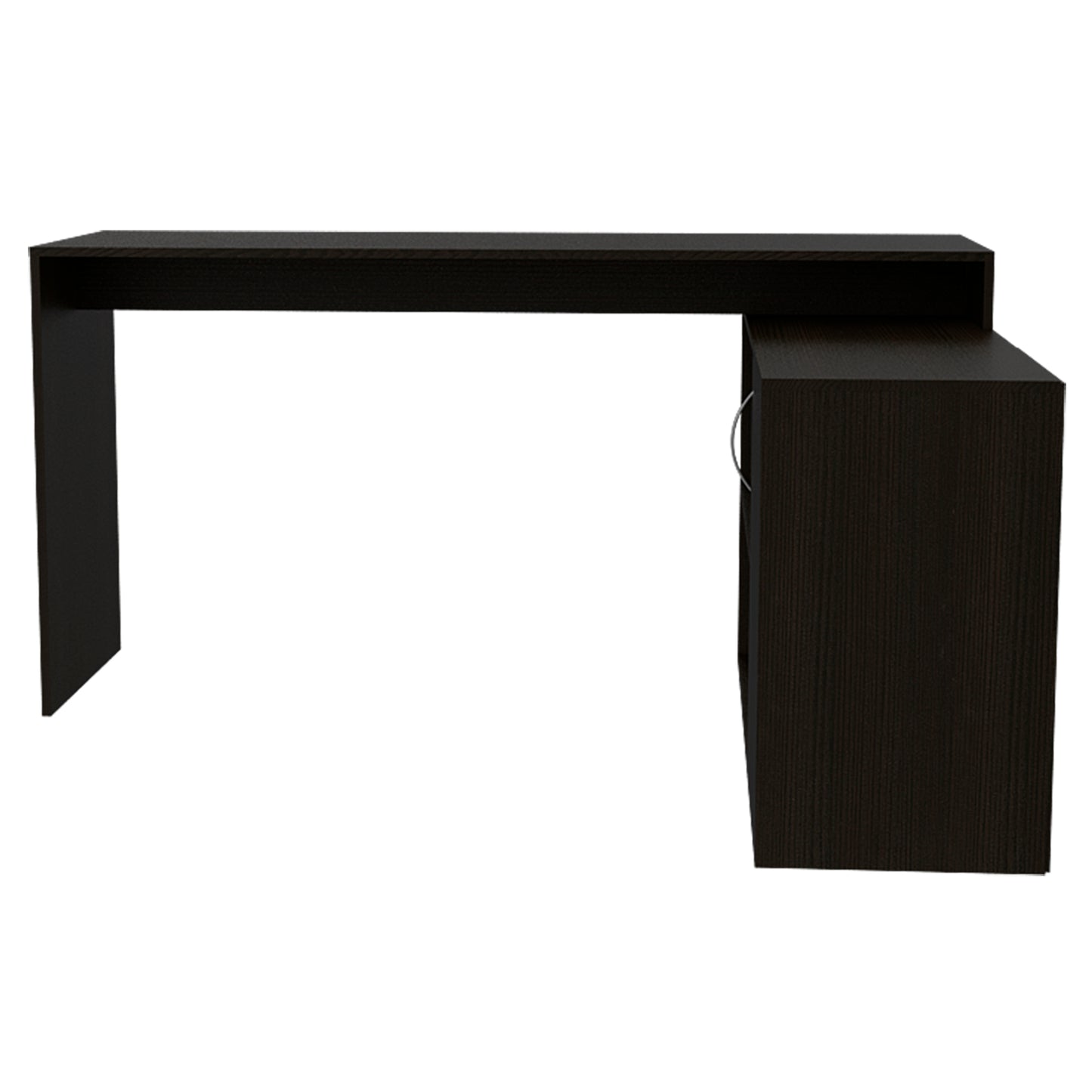 Lyncliff 1-Drawer 2-Shelf L-Shaped Office Desk Black Wengue