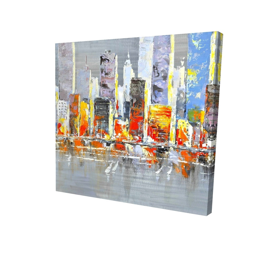 Color splash cityscape - 12x12 Print on canvas