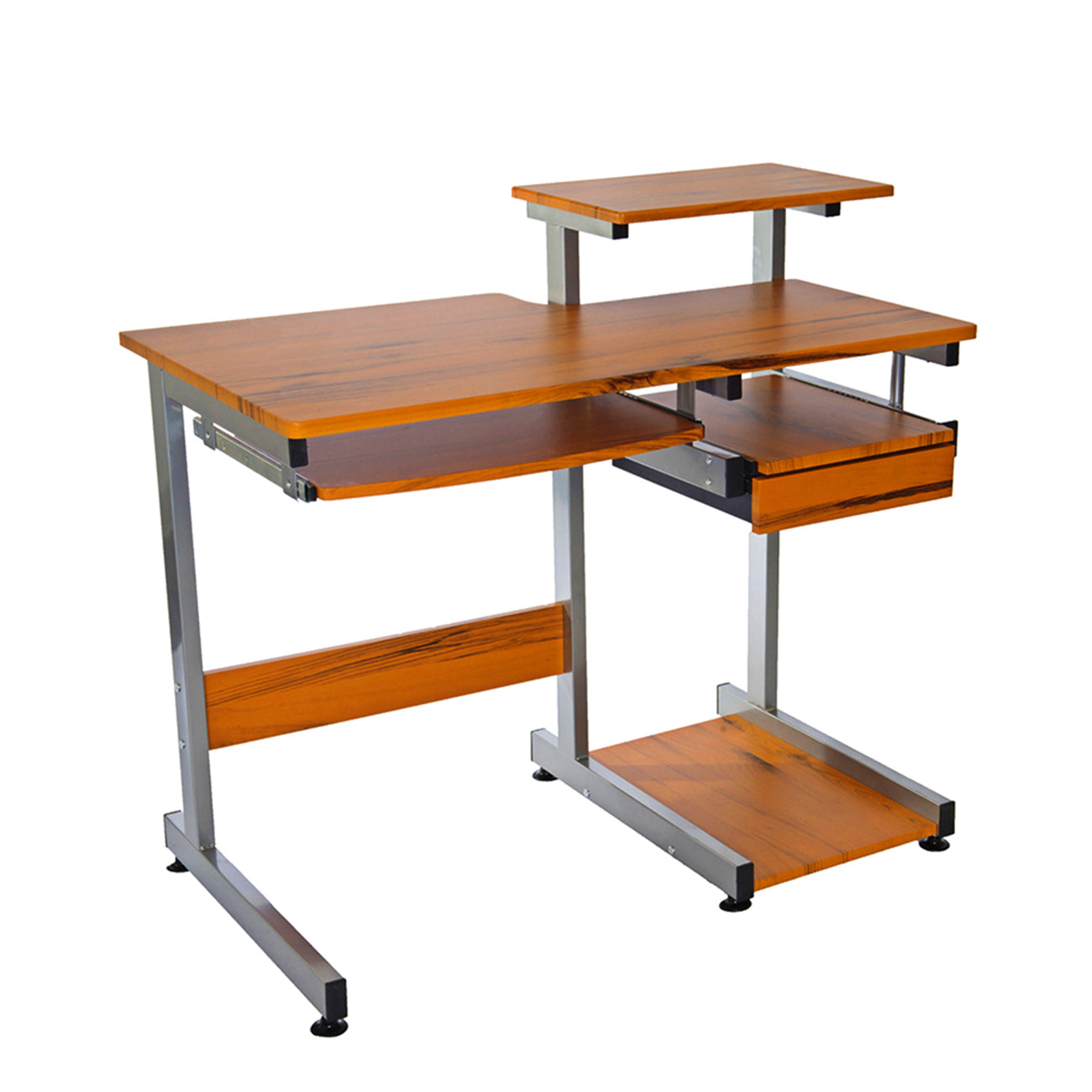 Techni Mobili Complete Computer Workstation Desk, Woodgrain