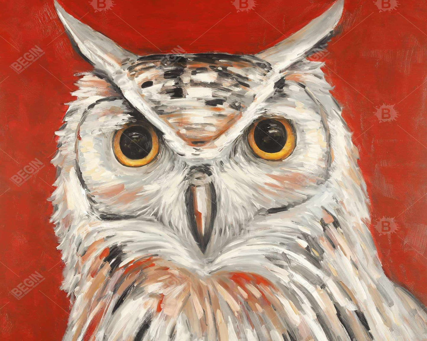 Colorful eagle owl - 16x20 Print on canvas