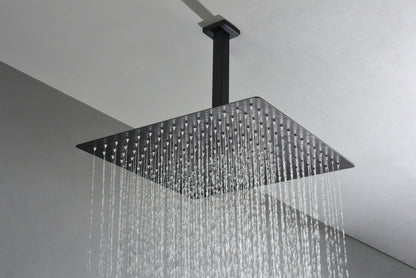 Matte Black  Bathroom Luxury Combo Set Ceiling Mounted Rainfall