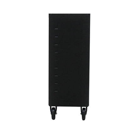 Metal Storage Cabinet with Locking Doors and One  Adjustable Shelves With 4 Wheels