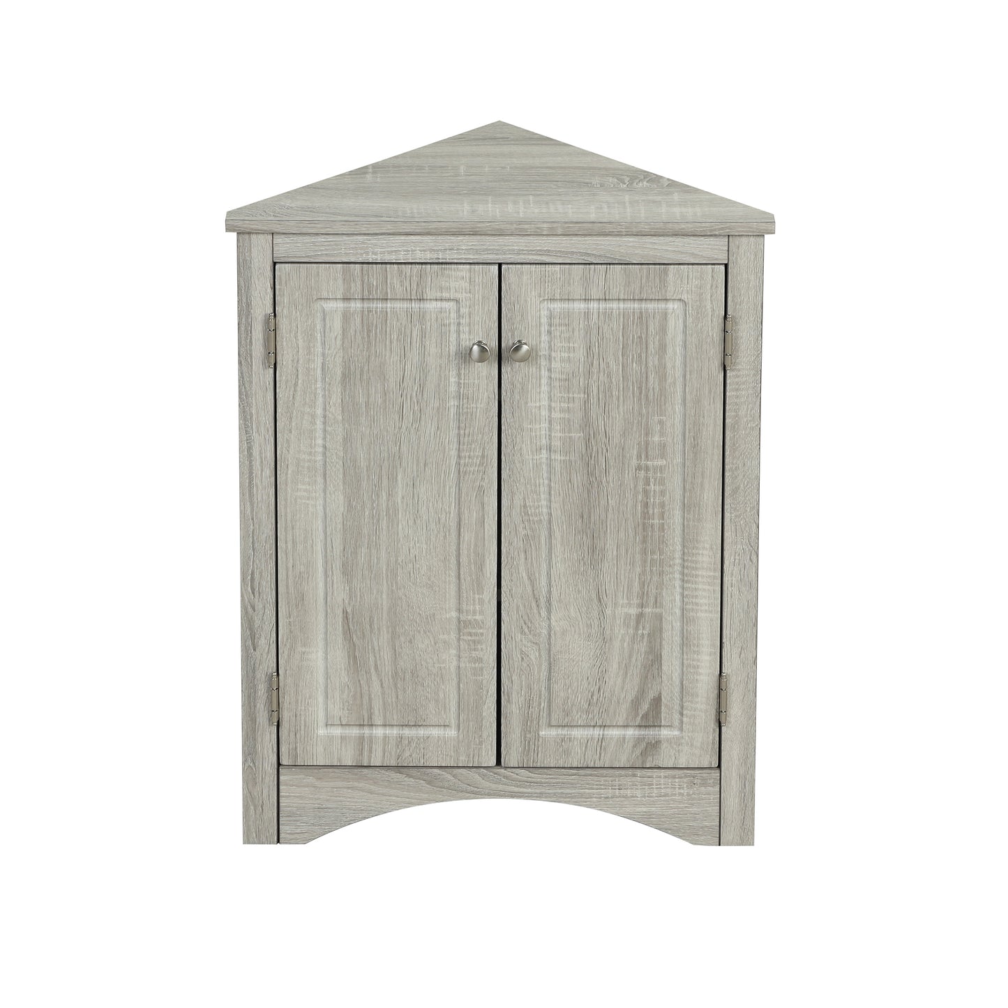 Oak Triangle Bathroom Storage Cabinet with Adjustable Shelves, Freestanding Floor Cabinet for Home Kitchen