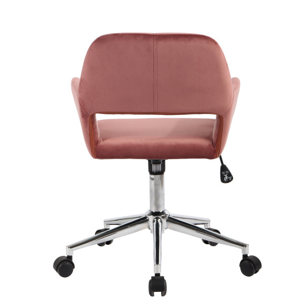 Velvet Upholstered Adjustable Swivel Office Chair, ROSE