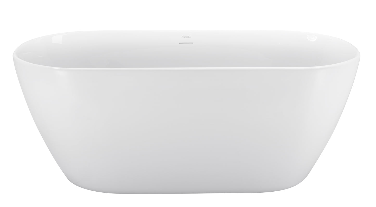 59" 100% Acrylic Freestanding Bathtub，Contemporary Soaking Tub，white bathtub