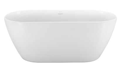 59" 100% Acrylic Freestanding Bathtub，Contemporary Soaking Tub，white bathtub