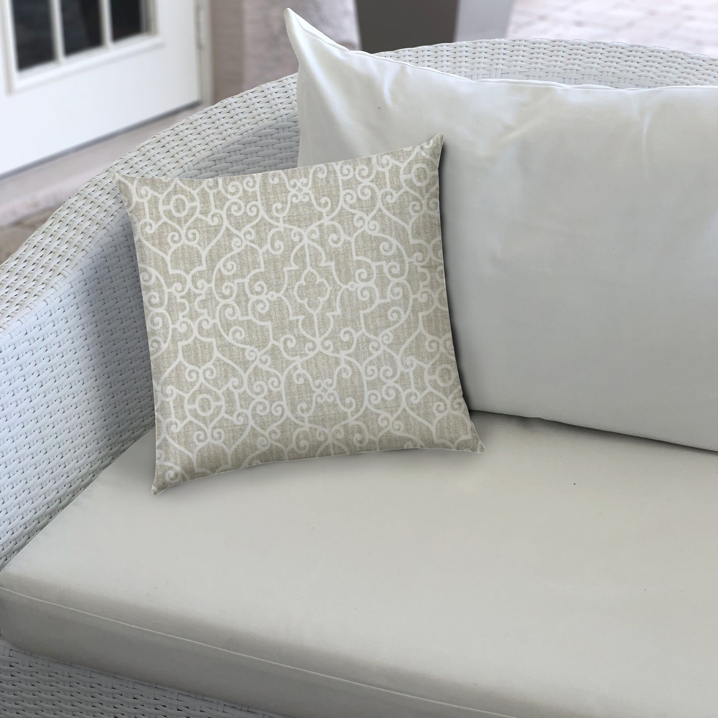 RAMSEY Light Taupe Indoor/Outdoor Pillow - Sewn Closure