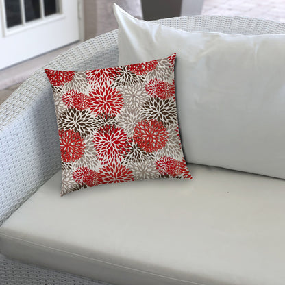 BURSTING BLOOMS Brown Jumbo Indoor/Outdoor - Zippered Pillow Cover