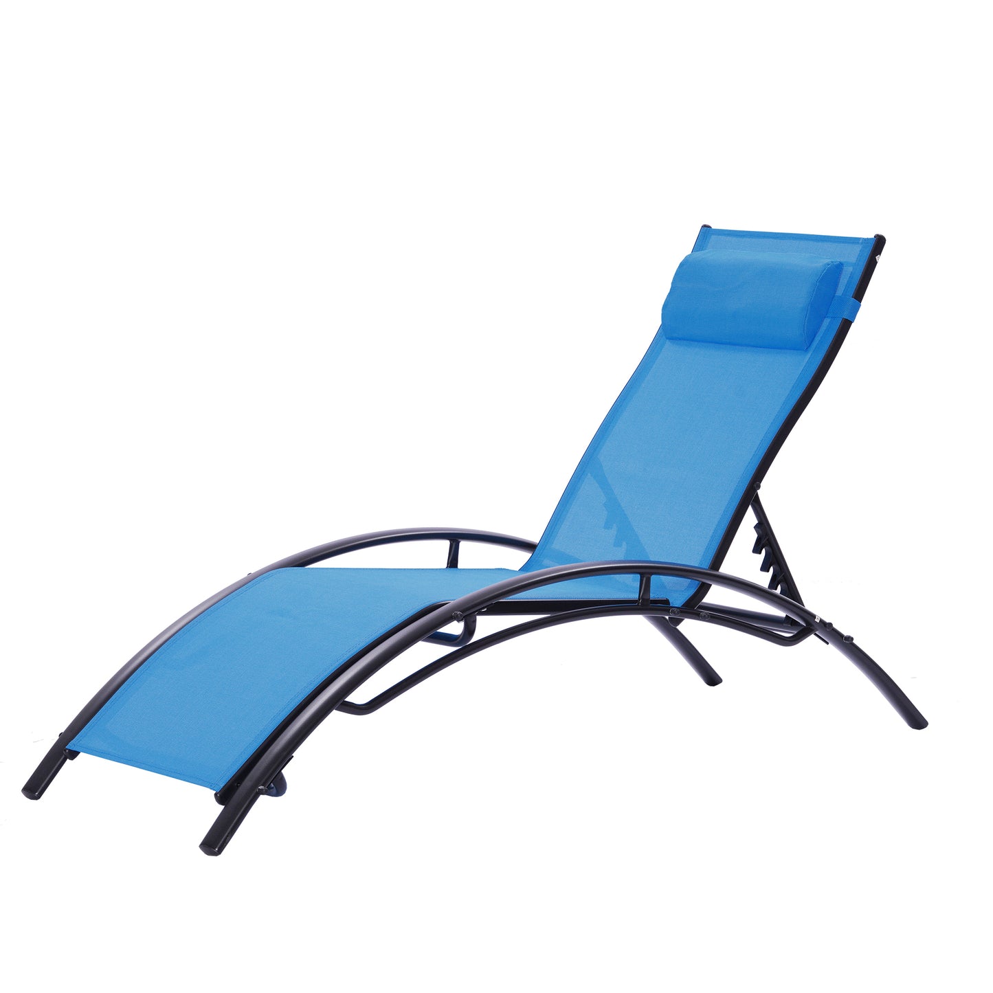 2PCS Set Chaise Lounges Outdoor Lounge Chair Lounger Recliner Chair For Patio Lawn Beach Pool Side Sunbathing