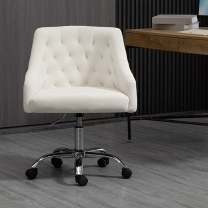 Modern Home Office Chair, Velvet Swivel Armchair, Velvet Office Chair with Soft Seat