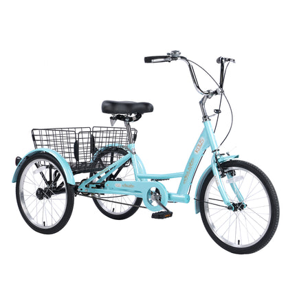 26" European Adult Tricycles 3 Wheel W/Installation Tools with Low Step-Through, Large Basket, Tricycle for Adults, Women, Men