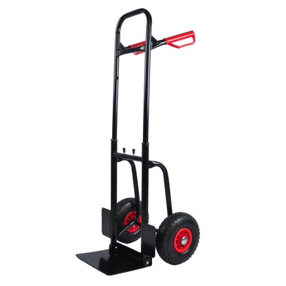 Heavy duty manual truck with double handles 330 lb steel trolley for moving heavy platform truck with 10 "rubber wheels for moving/warehouse/garden/grocery
