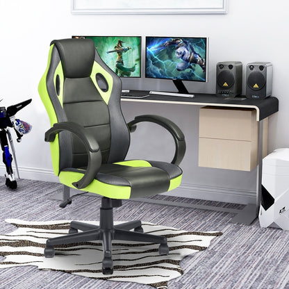 Gaming Office Chair with Fabric Adjustable Swivel, BLACK AND YELLOW