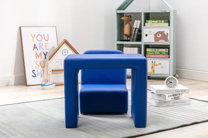 Blue Color 1pc Convertible Armchair/Table for Kids