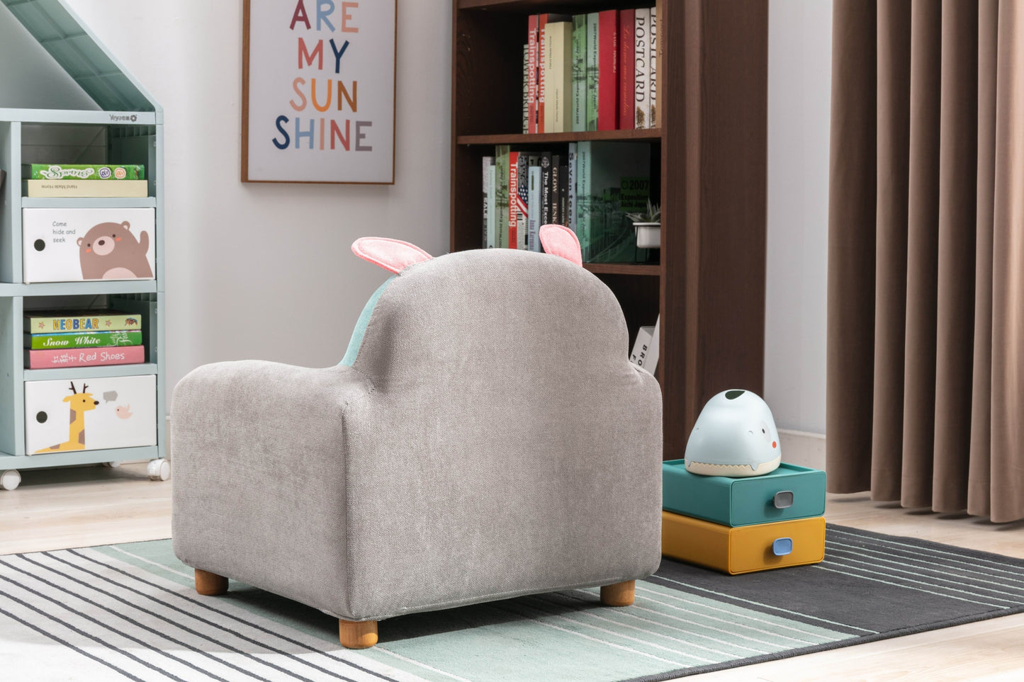 Beautiful Kids Chair 1pc Rabbit Grey