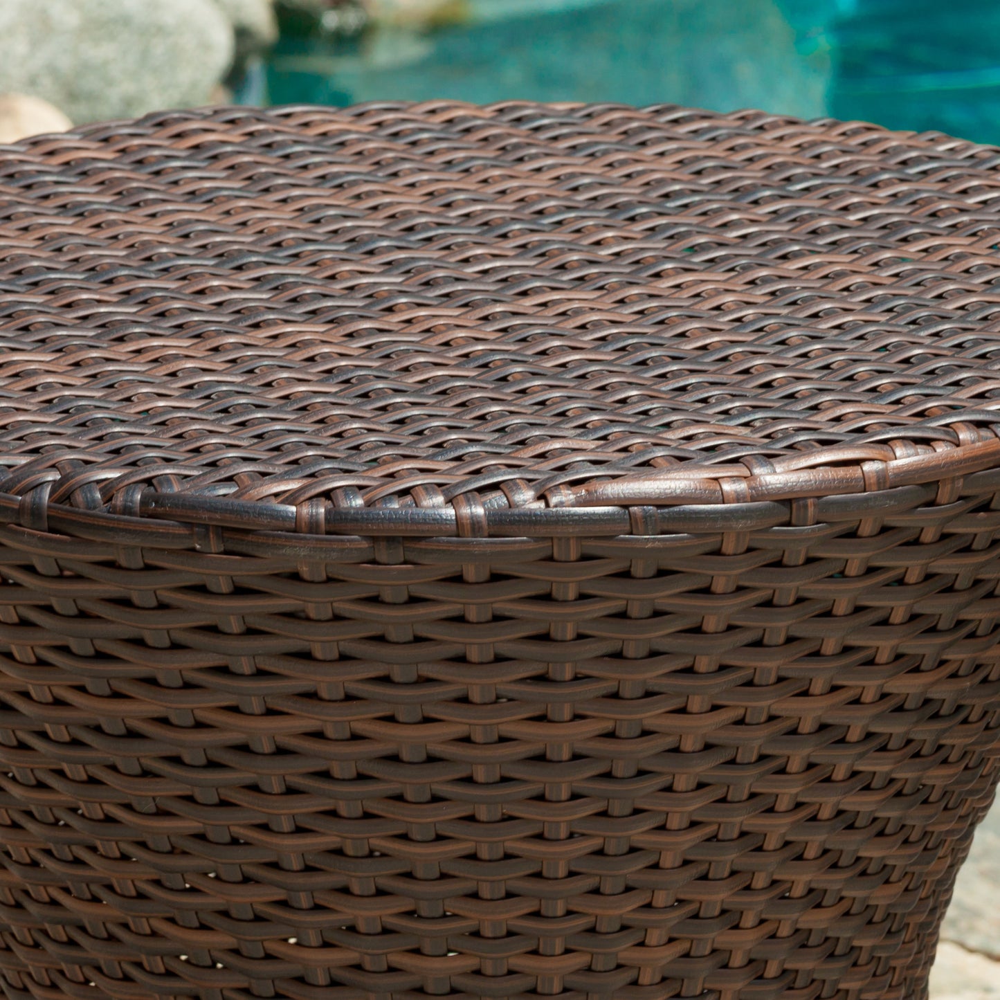 Townsgate Outdoor Brown Wicker Hourglass Side Table