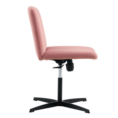 Pink Velvet Material. Home Computer Chair Office Chair Adjustable 360 °Swivel Cushion Chair With Black Foot Swivel Chair Makeup Chair Study Desk Chair. No Wheels