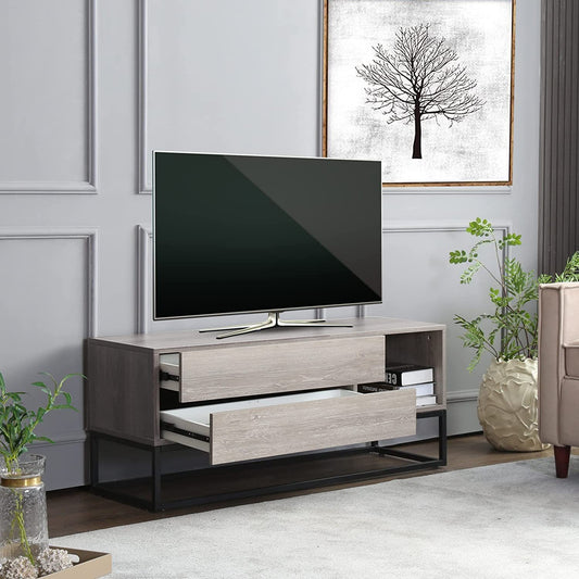 Entertainment Center with Storage, Modern TV Stand Media Cnsole for TV up to 50 inch for Living Room Bedroom