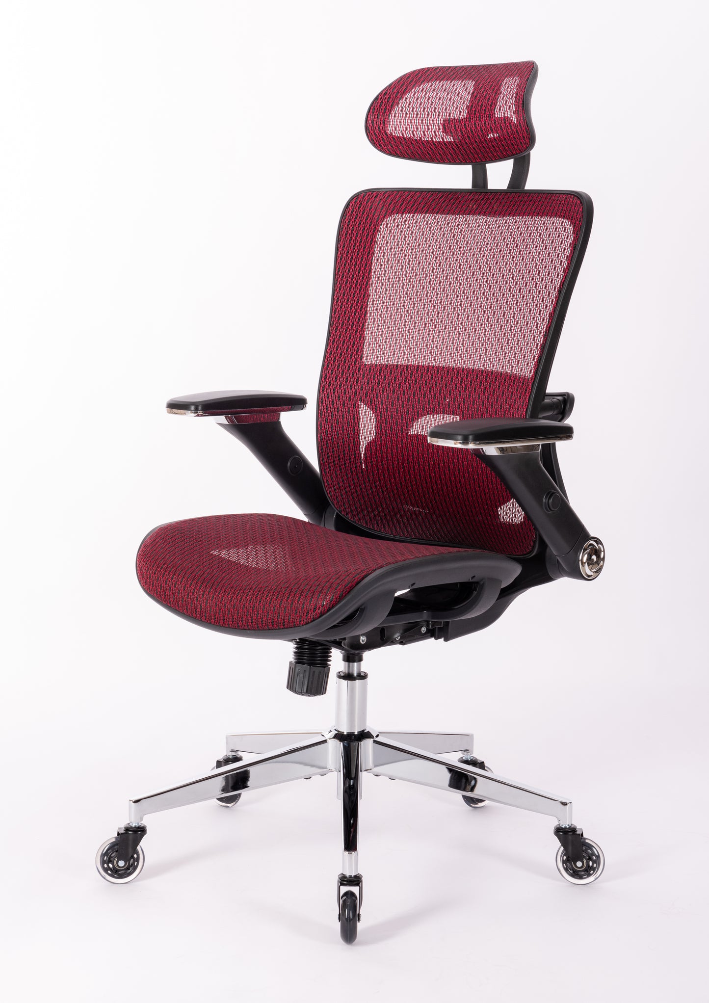 Ergonomic Mesh Office Chair - Rolling Home Desk Chair with 4D Adjustable Flip Armrests,  Adjustable Lumbar Support and Blade Wheels(RED MESH)