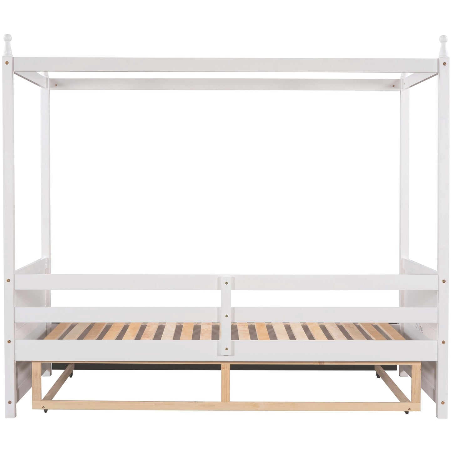 Twin Size Canopy Daybed or Pull-out Platform Bed, White