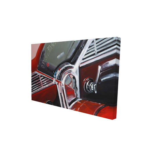 Vintage red car dashboard - 20x30 Print on canvas