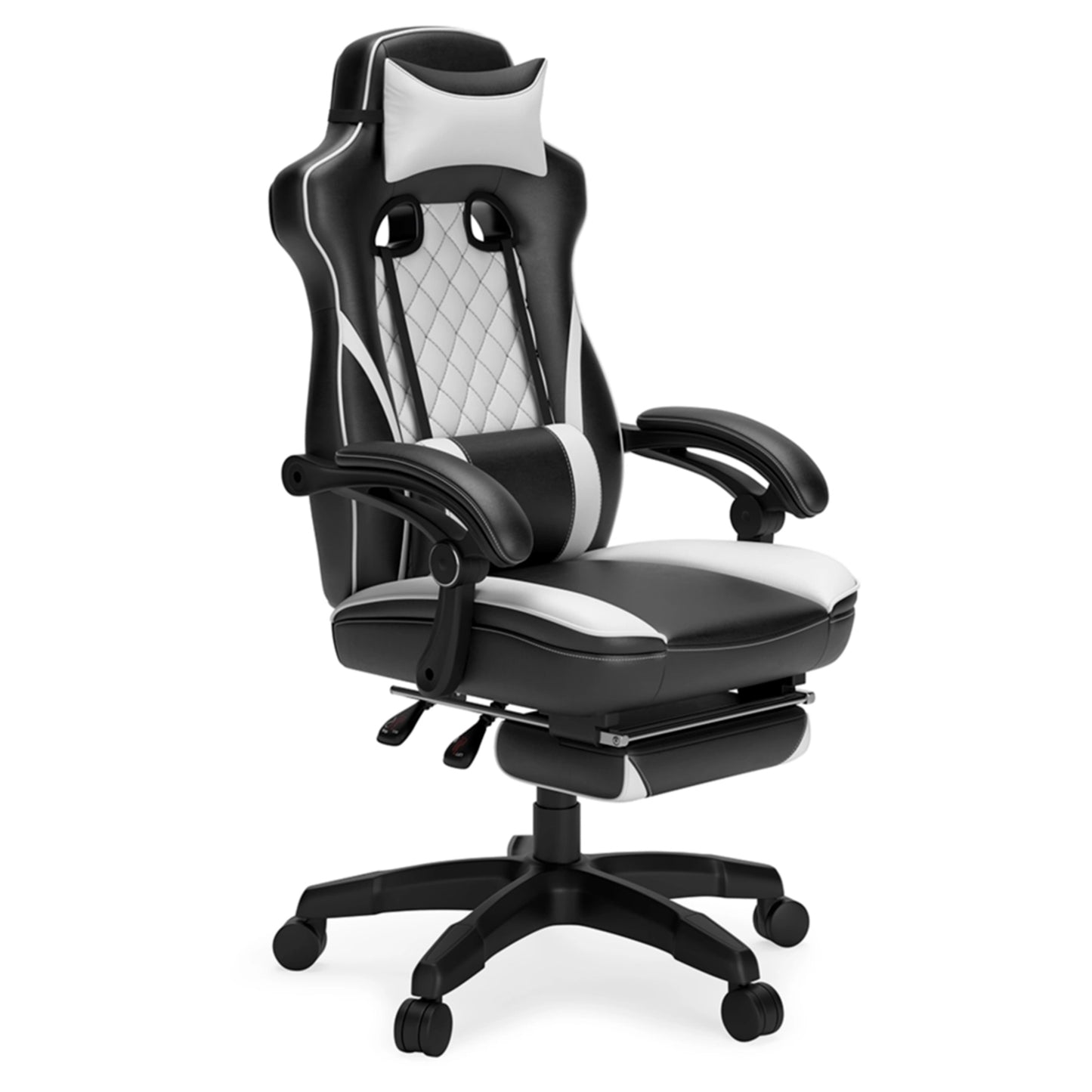 Ashley Lynxtyn White Black Contemporary Home Office Swivel Desk Chair H400-07A