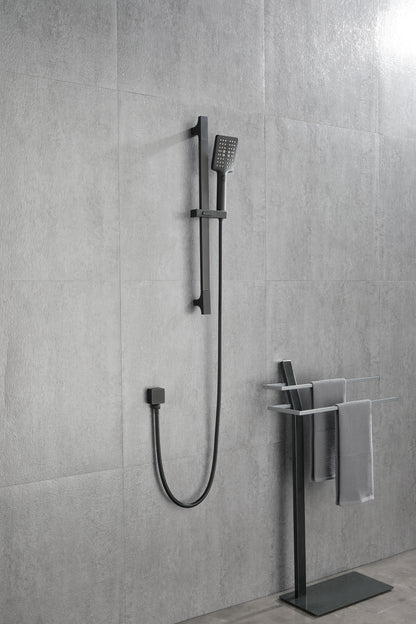 Wall Mounted Waterfall Rain Shower System With 3 Body Sprays & Handheld Shower   Series Dual Function Pressure Balanced Shower System with Integrated Volume Control, Shower Head, and Hand Shower